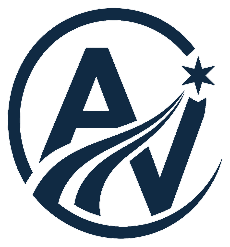 AV monogram, navy